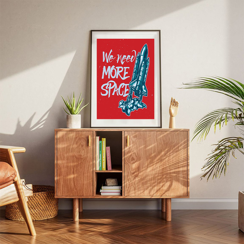 We Need More Space On Red Background Poster