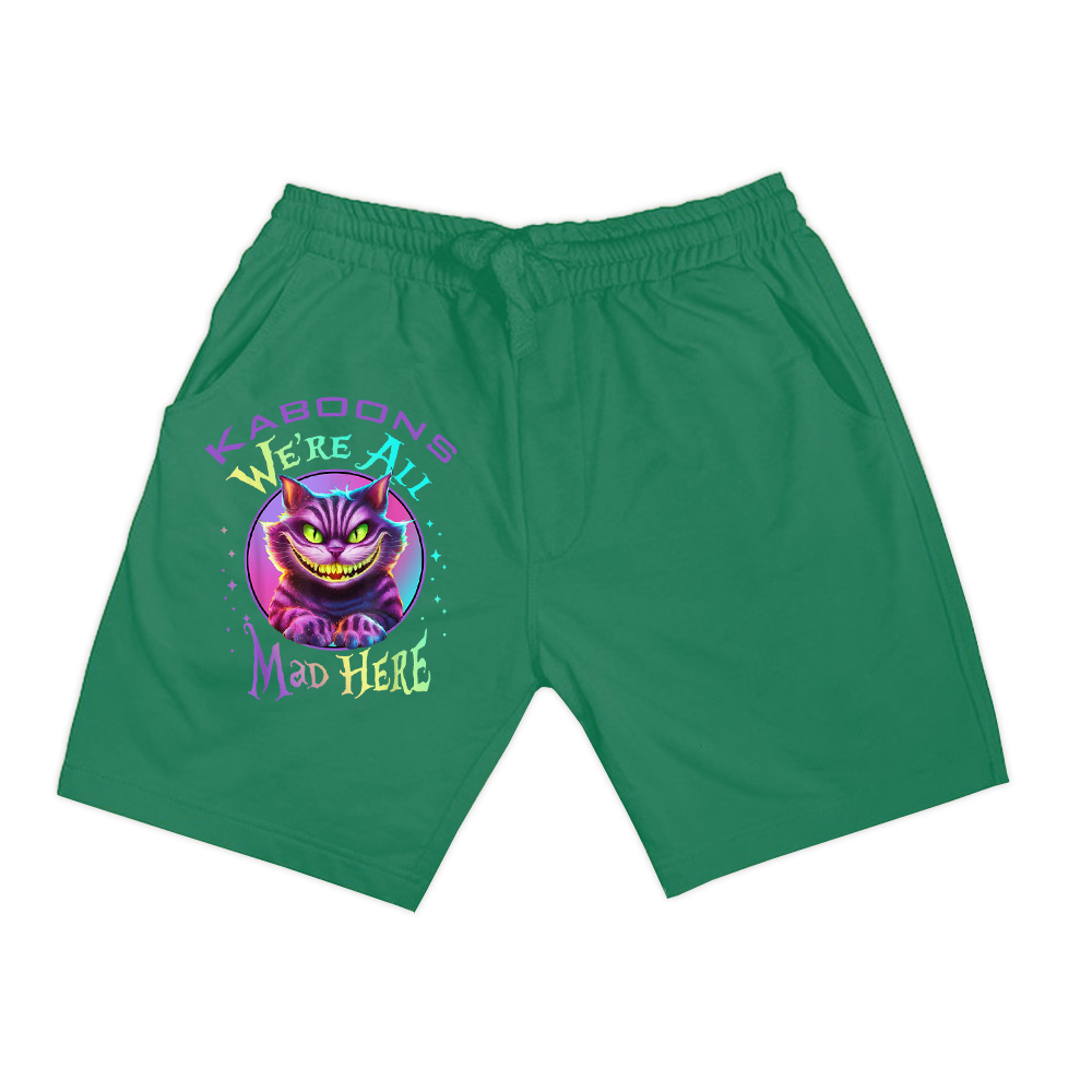 We're All Mad Here Wonderland Funny Cat Mysterious Smile Shorts - Image 3