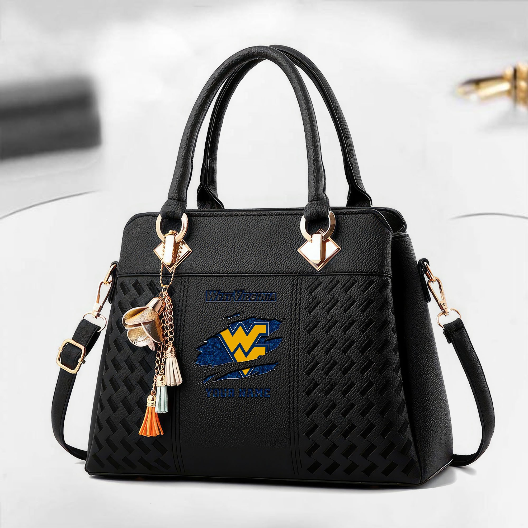 West Virginia Mountaineers Deluxe Handbag For Women Custom Your Name 2025 Versions, Sport Deluxe Handbag