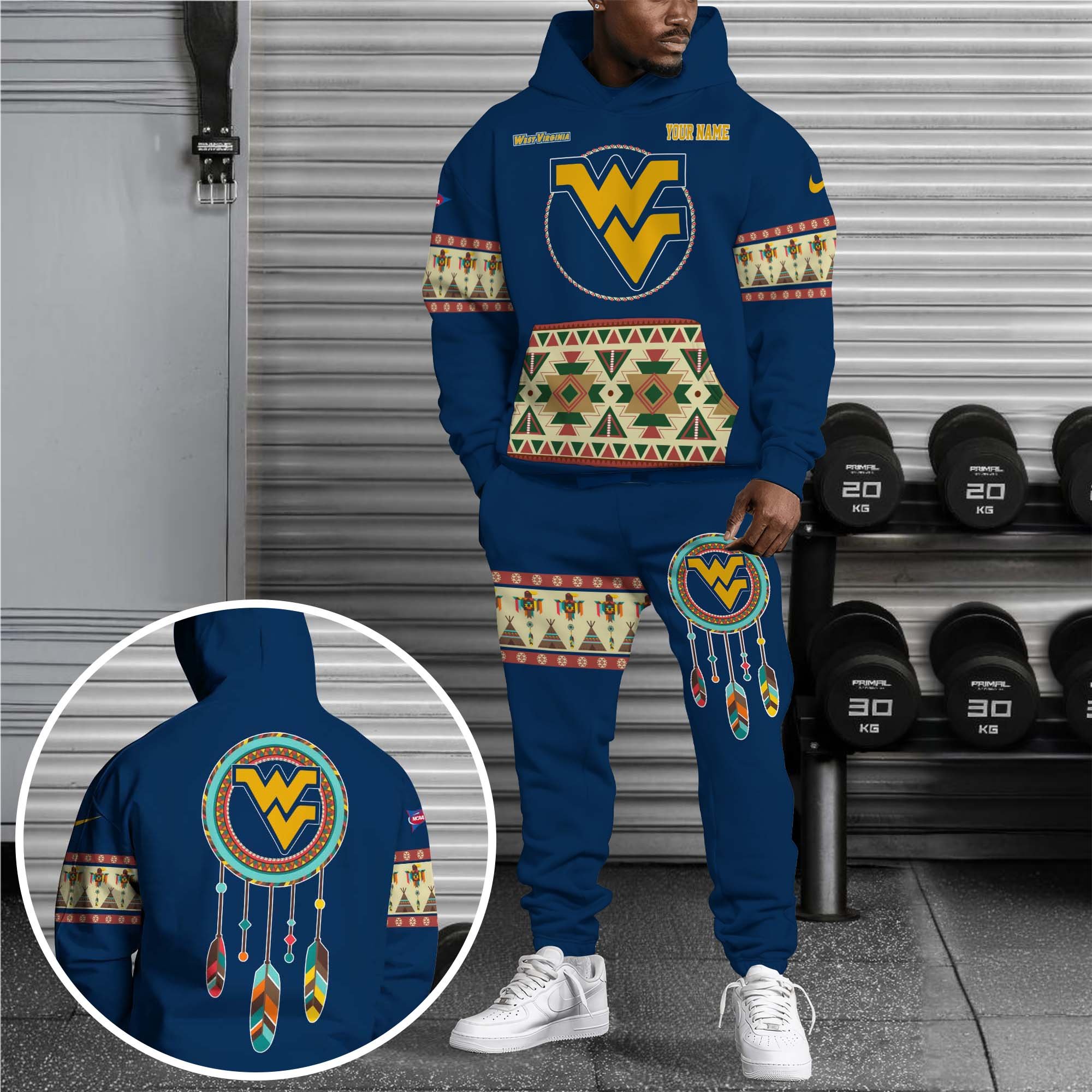 West Virginia Mountaineers Hoodie Sweatpants Set Custom Your Name, Sport Hoodie Sweatpants Set, Sport Gifts For Fan