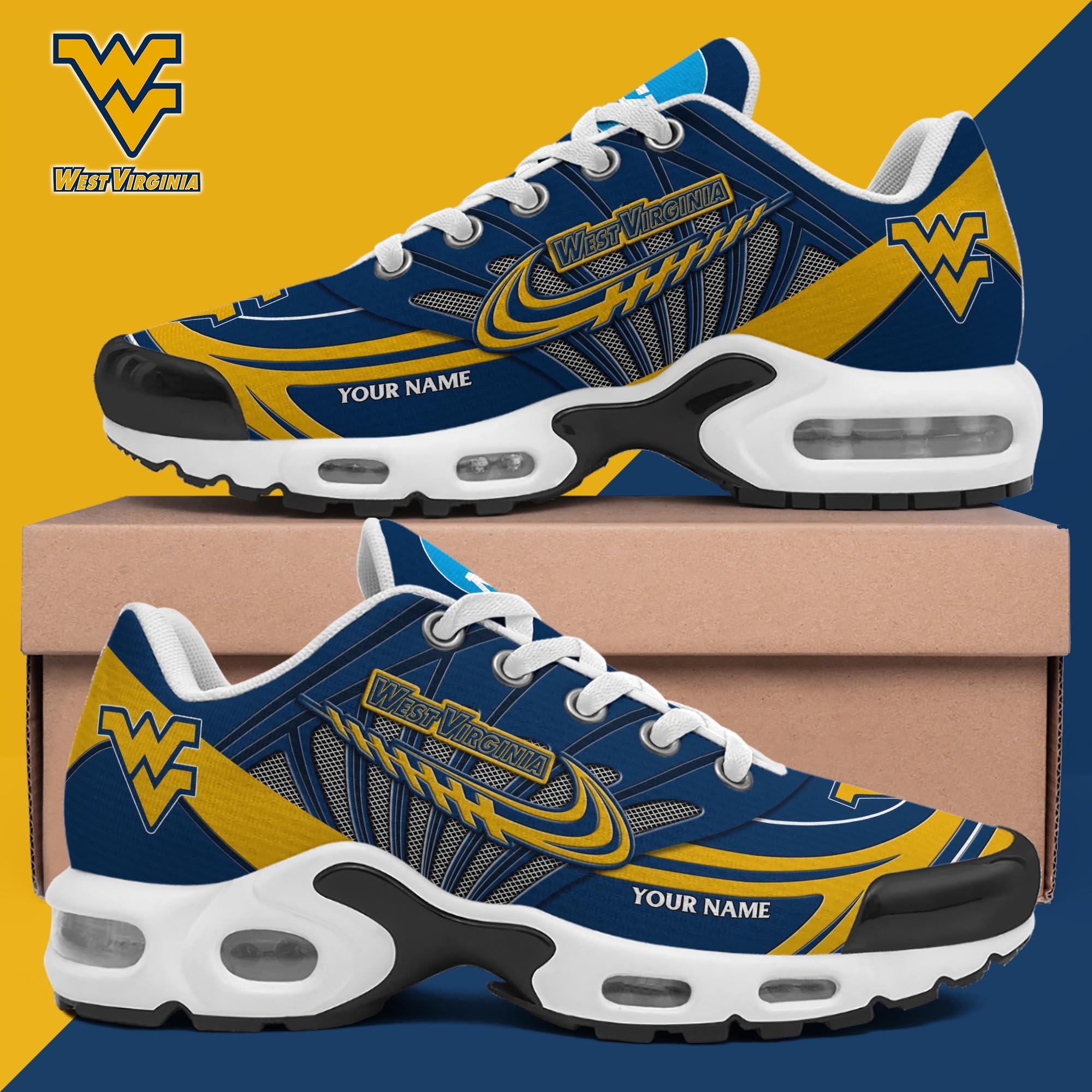 West Virginia Mountaineers TN Shoes 2025 Version Custom Your Name, Shoes For Sport Fans, Gift For Fans