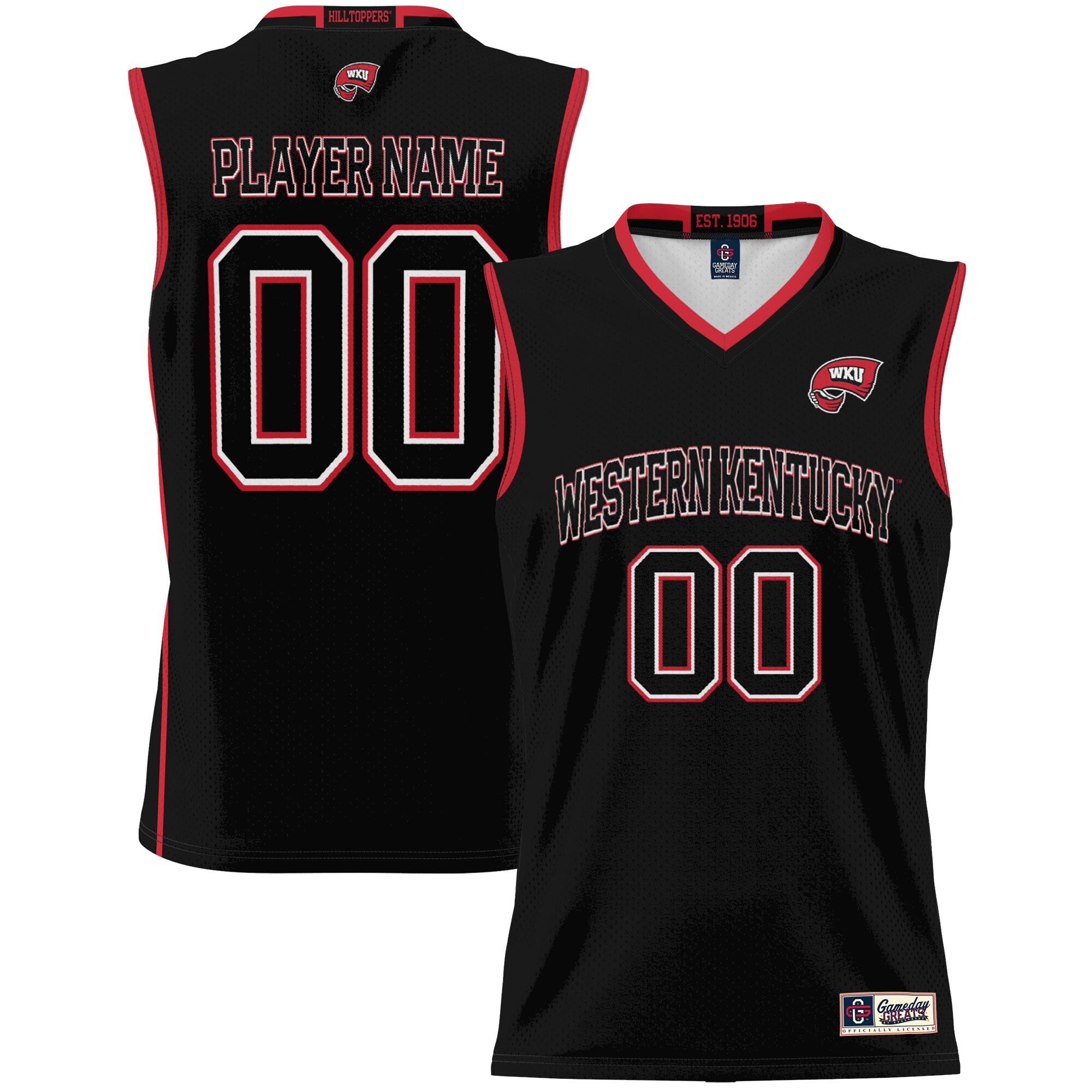 Western Kentucky Hilltoppers Gameday Greats Unisex Lightweight NIL Pick A Player Basketball Jersey - Black Update 27-2-2025
