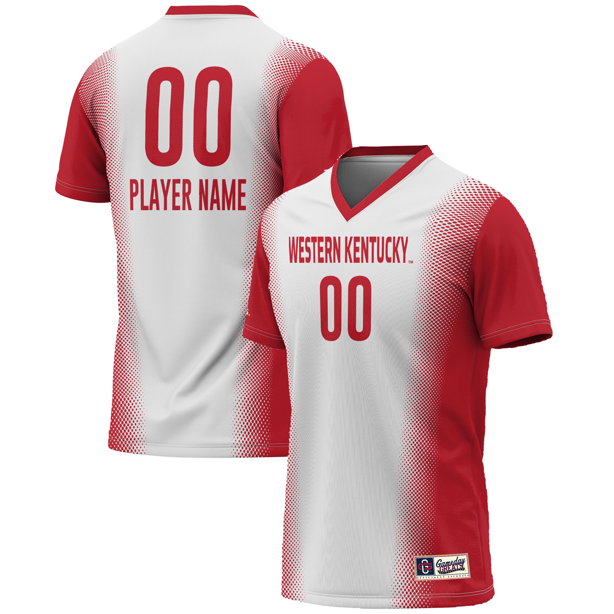 Western Kentucky Hilltoppers Gameday Greats Unisex NIL Pick A Player Lightweight Womens Soccer Jersey - White Update 27-2-2025
