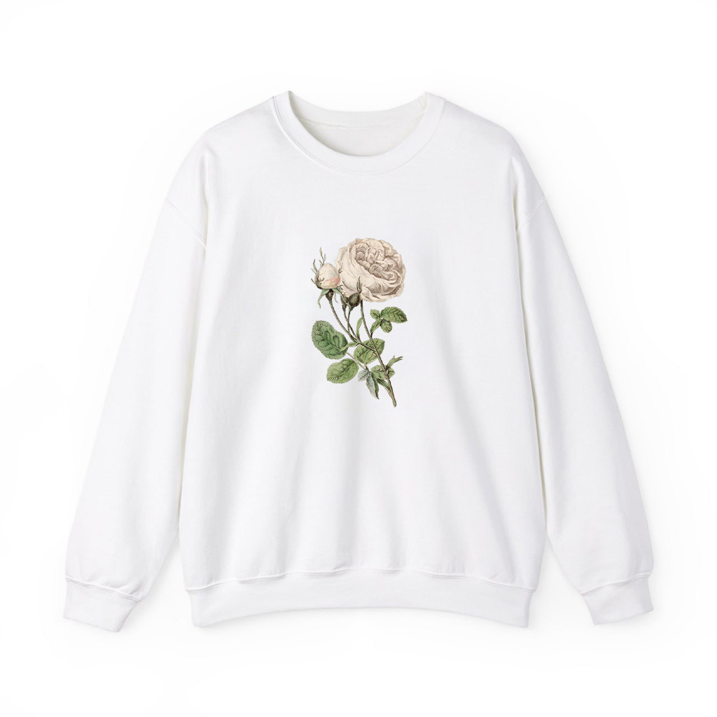 White Rose Vintage Botanical Sweatshirts