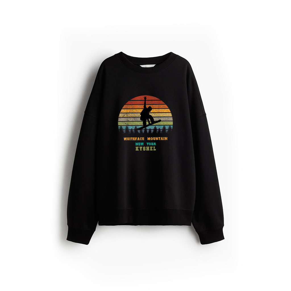 Whiteface Mountain New York Vintage Sun Snowboarding Vacay Sweatshirt