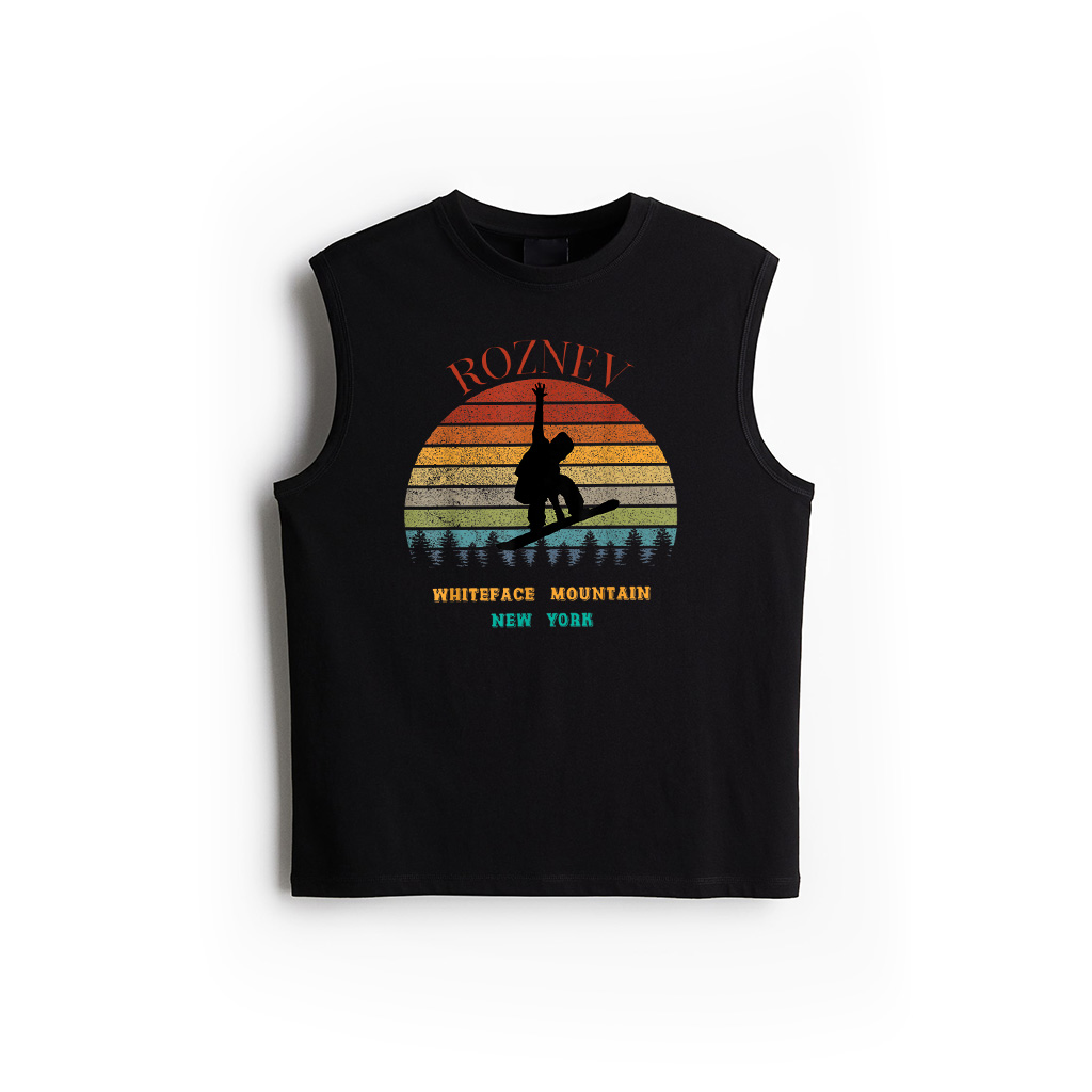 Whiteface Mountain New York Vintage Sun Snowboarding Vacay Tank Top Summer Collection