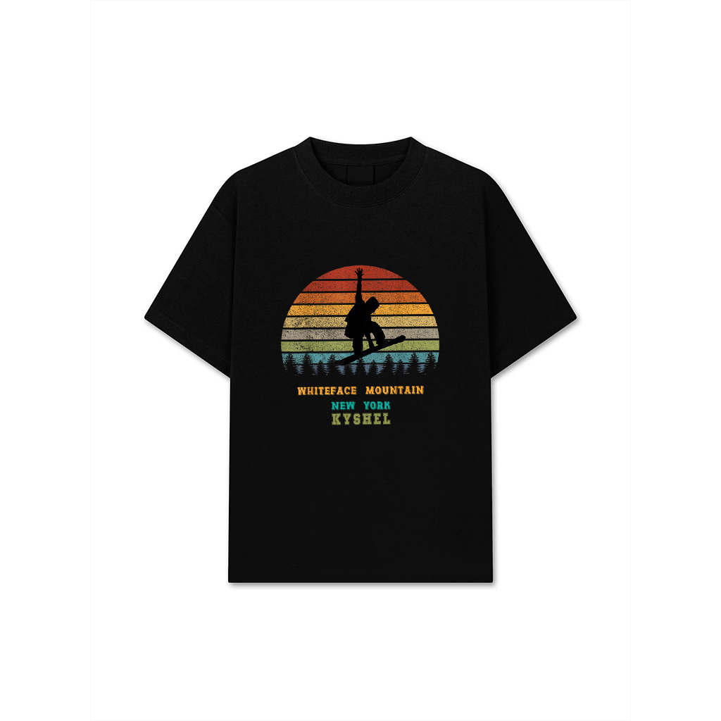 Whiteface Mountain New York Vintage Sun Snowboarding Vacay T-Shirt