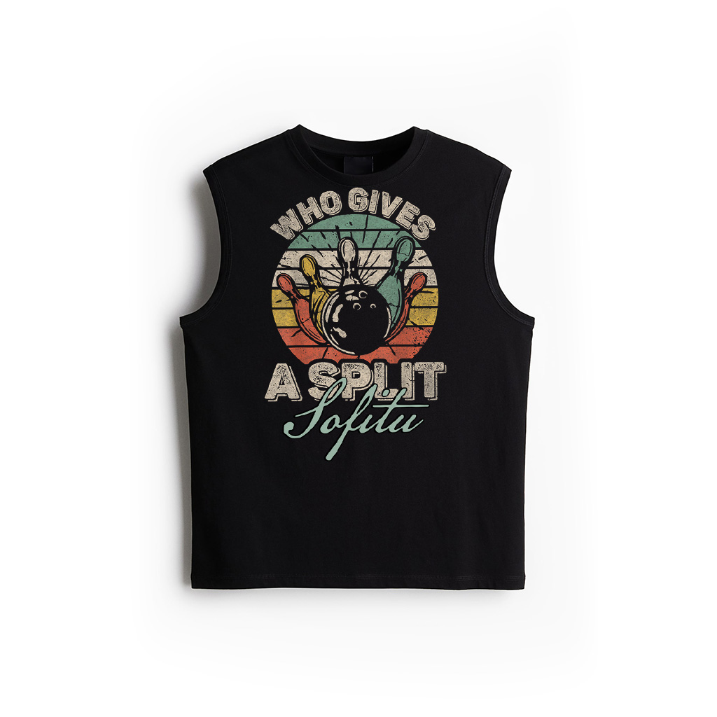 Who Gives A Split Retro Bowling Bowler Team Funny Tank Top