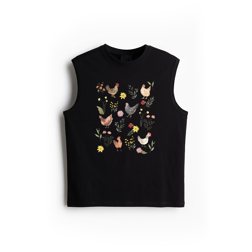 Wildflower Chicken Floral Chicken Lover Cute Farmer Flowers Tank Top