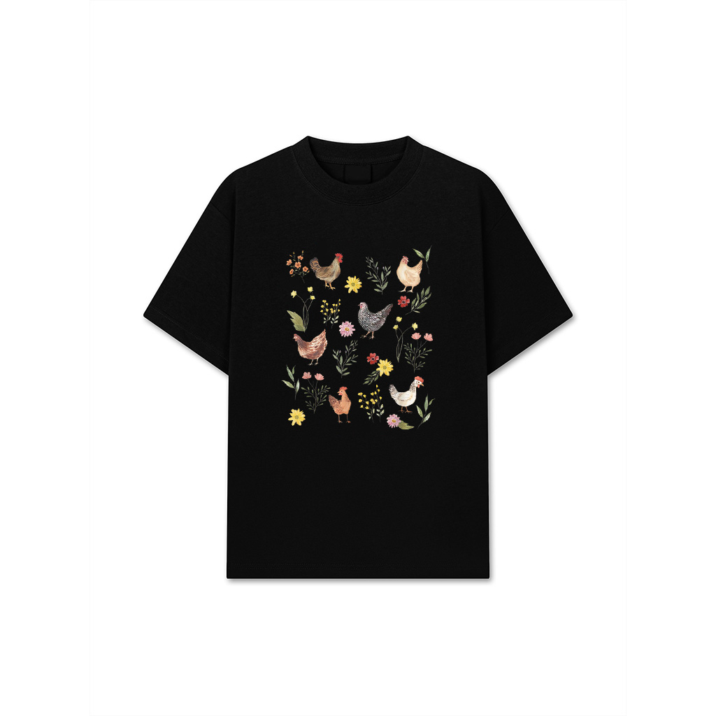 Wildflower Chicken Floral Chicken Lover Cute Farmer Flowers T-Shirt