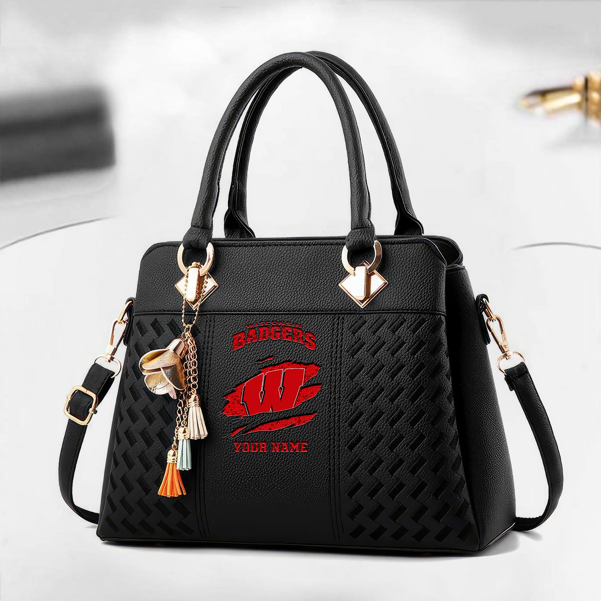 Wisconsin Badgers Deluxe Handbag For Women Custom Your Name 2025 Versions, Sport Deluxe Handbag