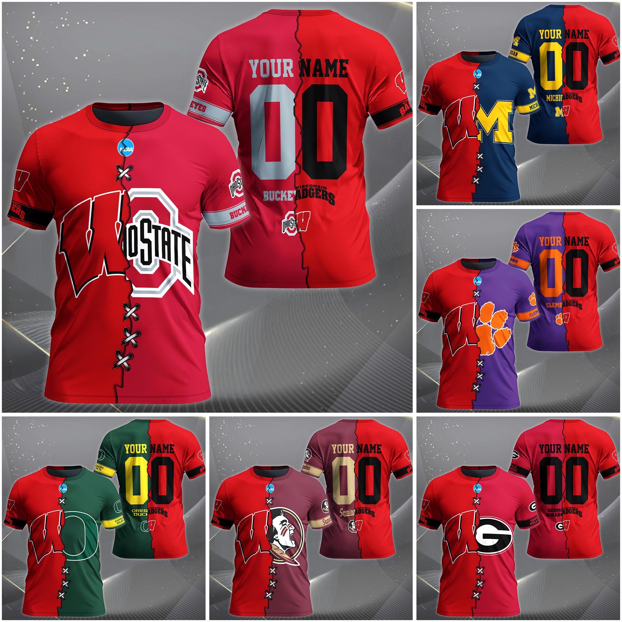 Wisconsin Badgers House Divided T-Shirt Custom Name 2025 Version, Year And Team, Sport Shirts For Fan