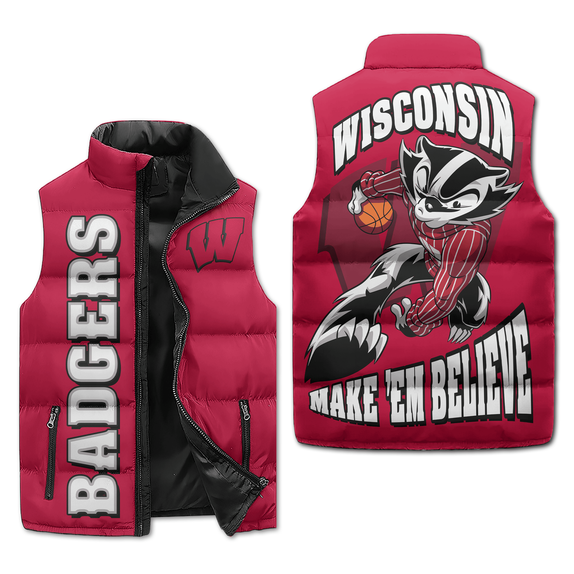 Wisconsin Badgers NCAA Sleeveless Puffer Jacket