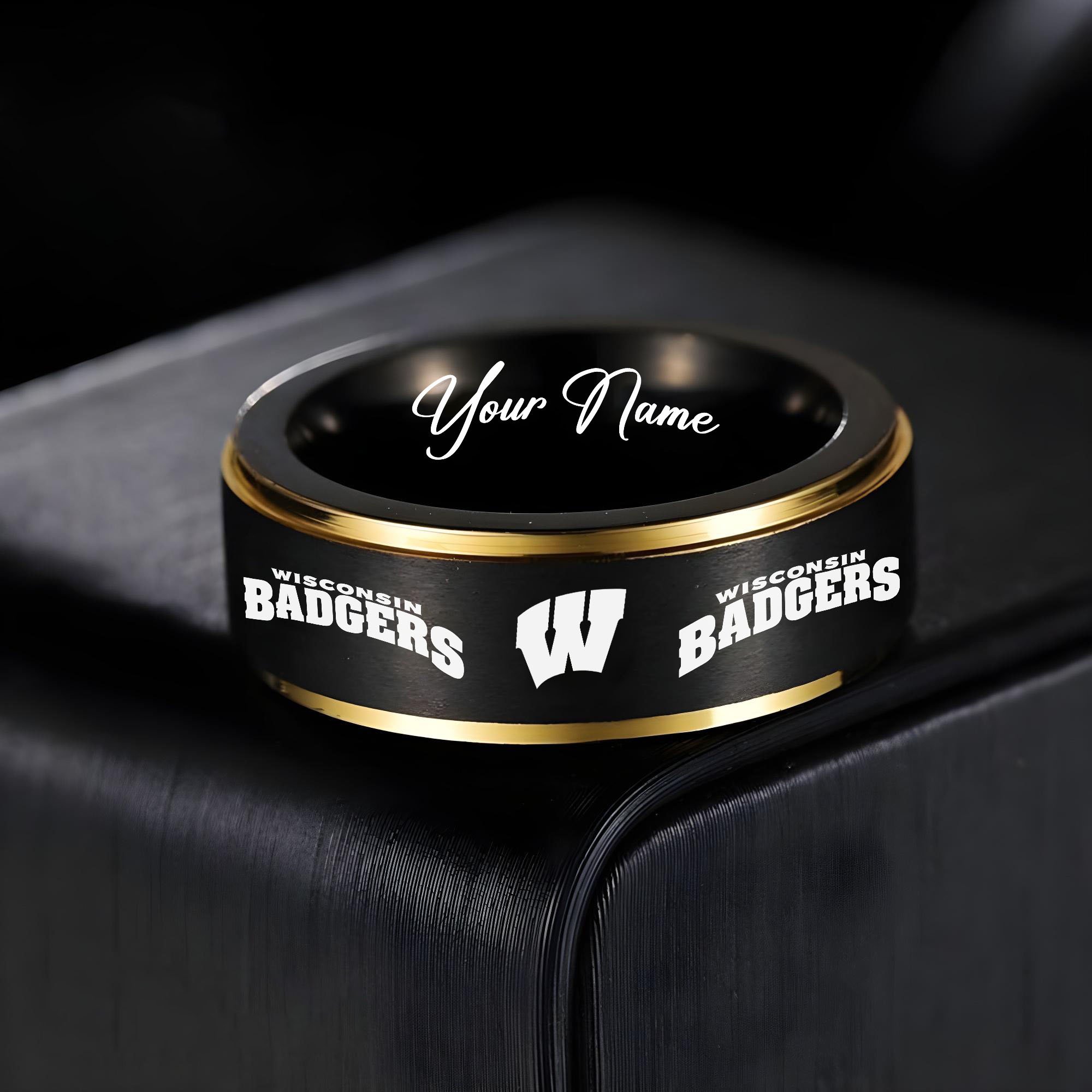 Wisconsin Badgers Stainless Steel Rings Comes With Box 2025 Versions, Gifts For Fan