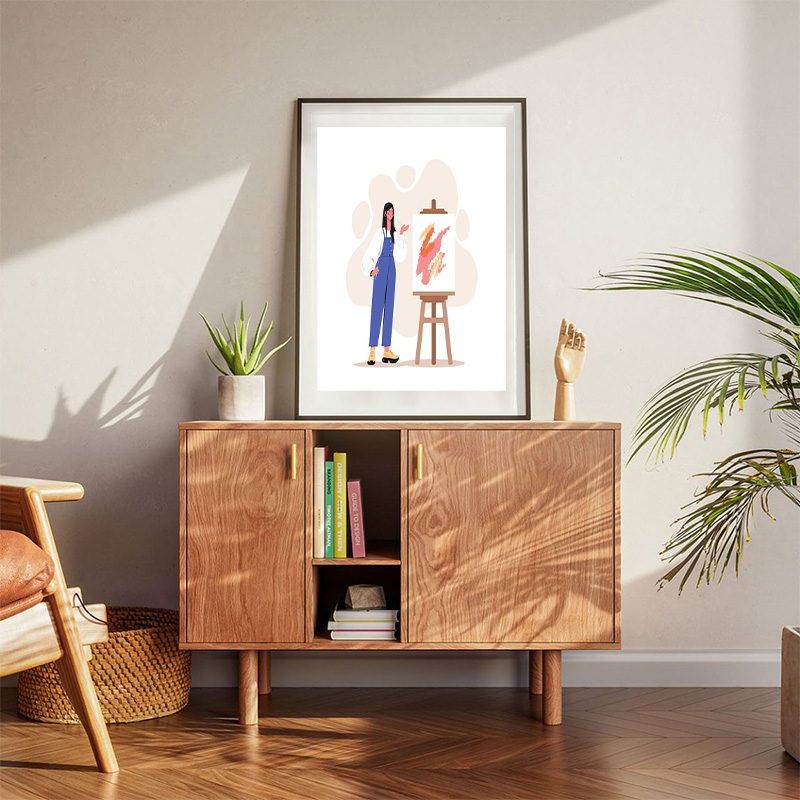 Woman Artist Paiting Poster