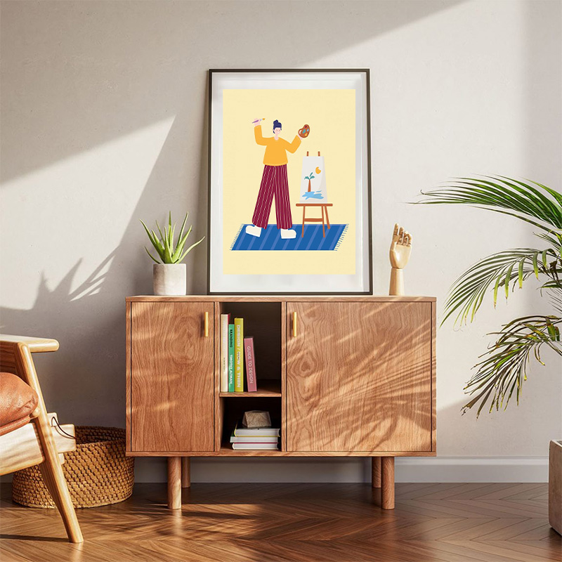 Woman Painting Summer Poster
