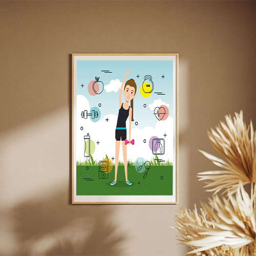 Woman Practicing Exercise Or Sports Poster