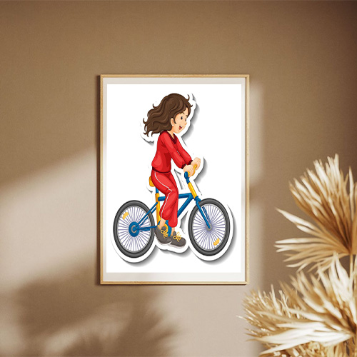 Woman Riding Bicycle For Exercise Poster