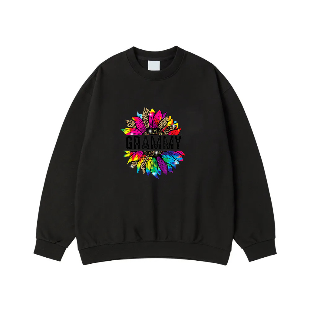 Women Grammy Colorful Sunflower Tie Dye Sunflower Sweatshirt
