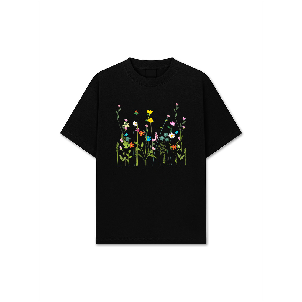 Women Wildflower Summer Flowers Blooming Floral Graphic T-Shirt