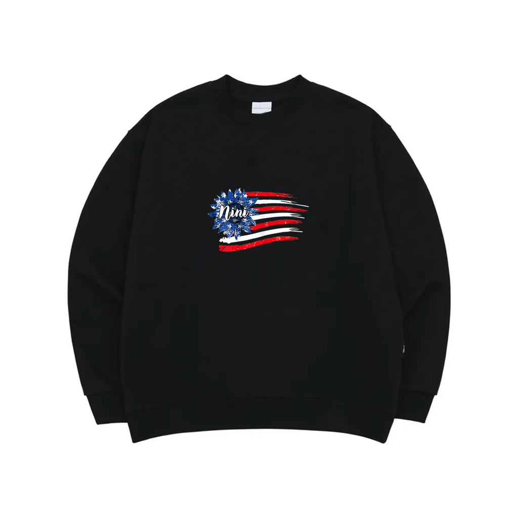 Womens 4Th Of July Sunflower Nini American Flag Sweatshirt