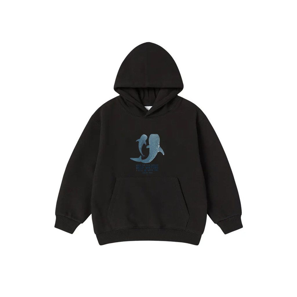 Womens Christian Scripture Jesus Ocean Isaiah Vintage Whale Shark Hoodie