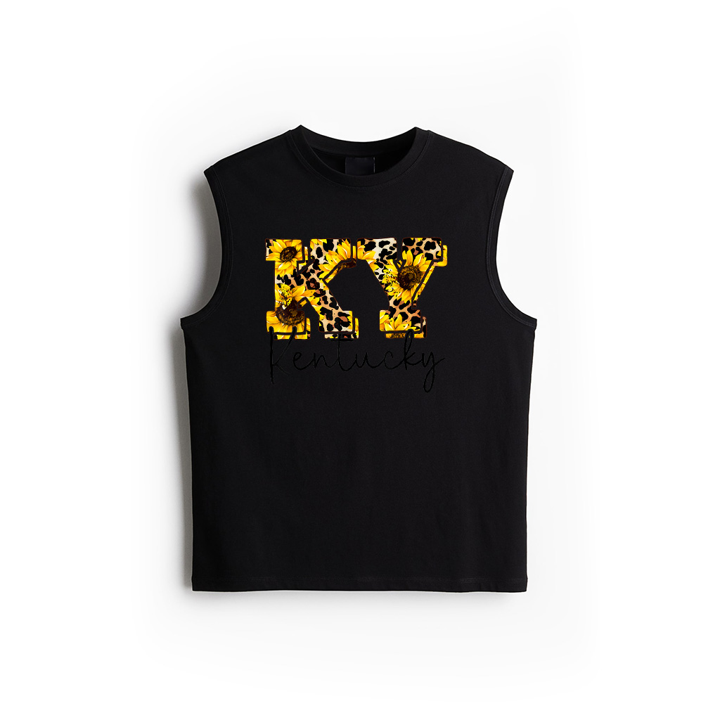 Womens Kentucky Sunflower Leopard Print Gift Tank Top