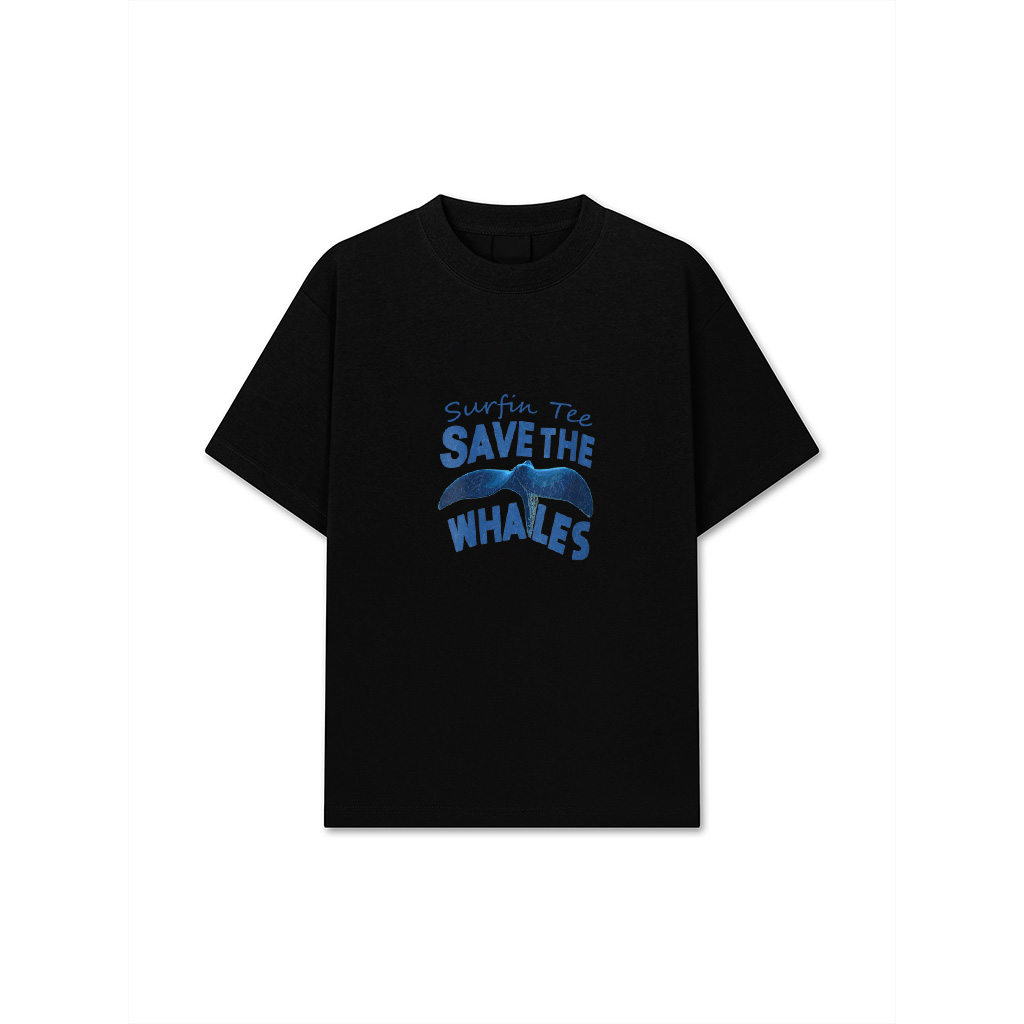 Womens SAVE THE WHALES 80S Vintage Retro T-Shirt