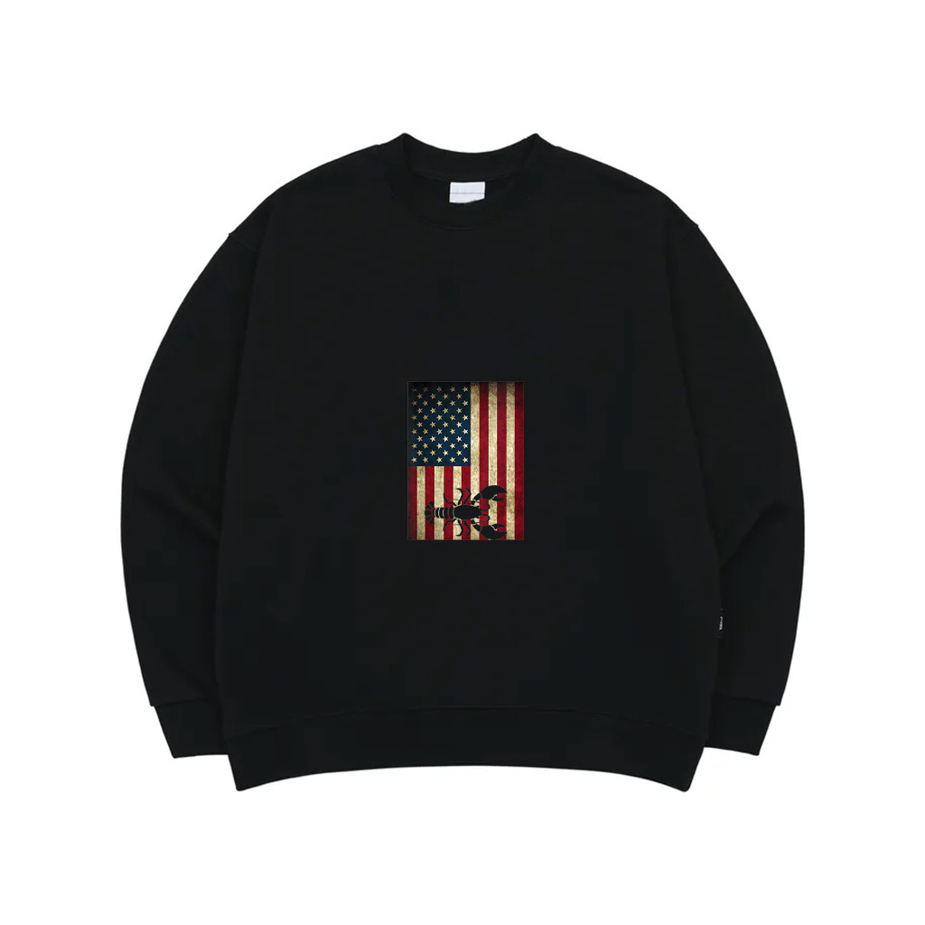 Womens Vintage Lobster In US Flag, Funny Patriot Lobster Lover Sweatshirt