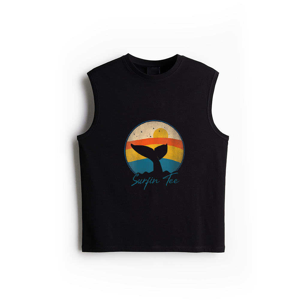 Womens Vintage Orca Retro Tail Whale Sea Ocean Marine Biology Cool Tank Top