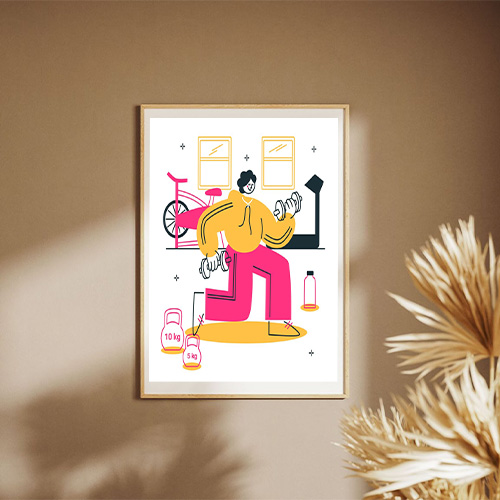 Workout Concept Illustration Poster