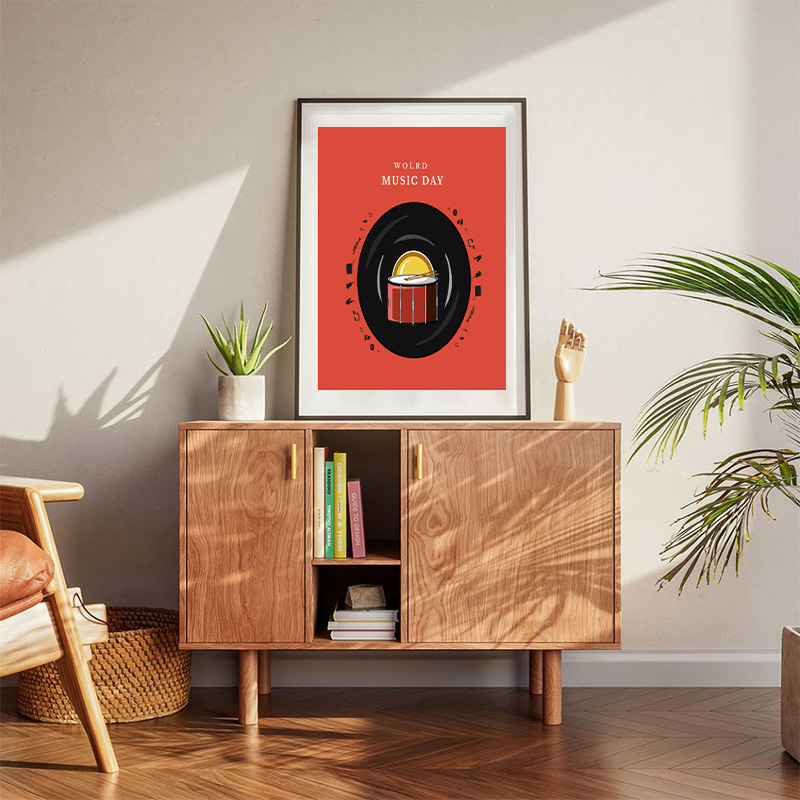 World Music Day Mans Head Poster - Kmaniar