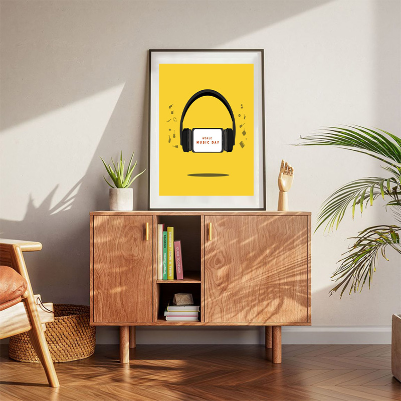 World Music Day Headphone Poster