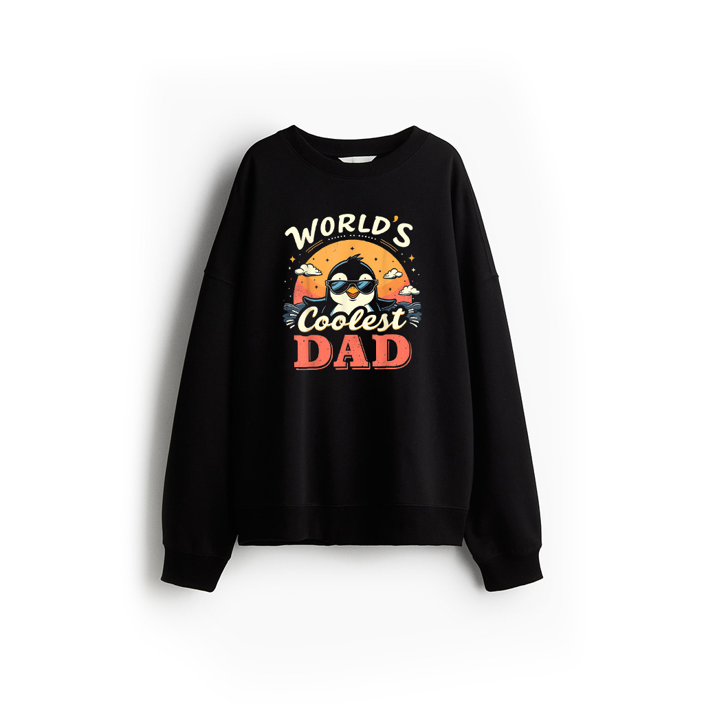 World's Coolest Dad Penguin Dad Penguin Sweatshirt 21-07-2025