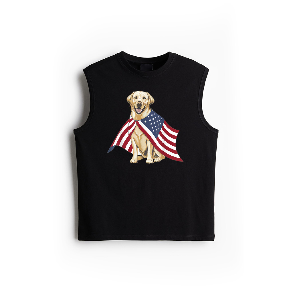 Yellow Labrador Labs Patriotic American Flag Dog 4Th Of July Tank Top