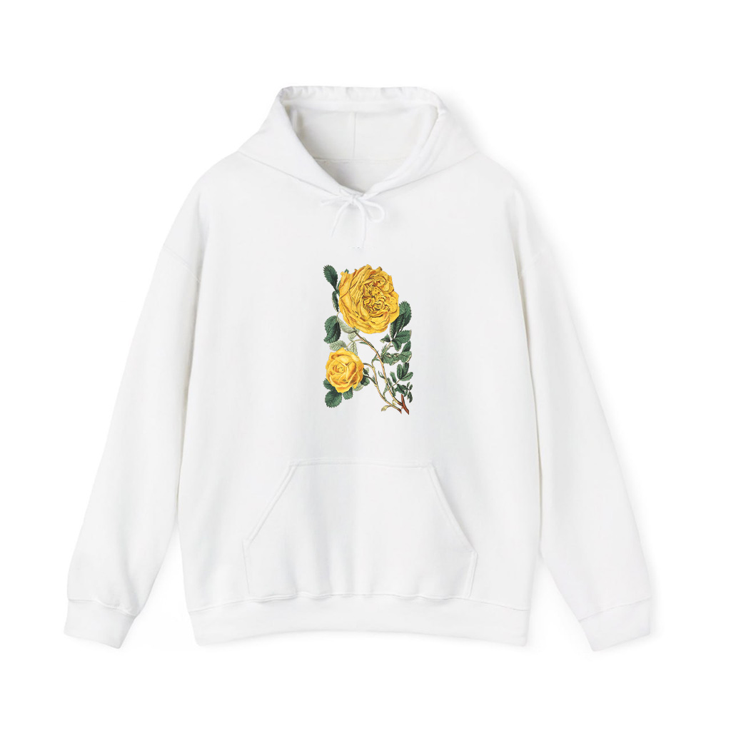 Yellow Rose Vintage Flower Hoodie