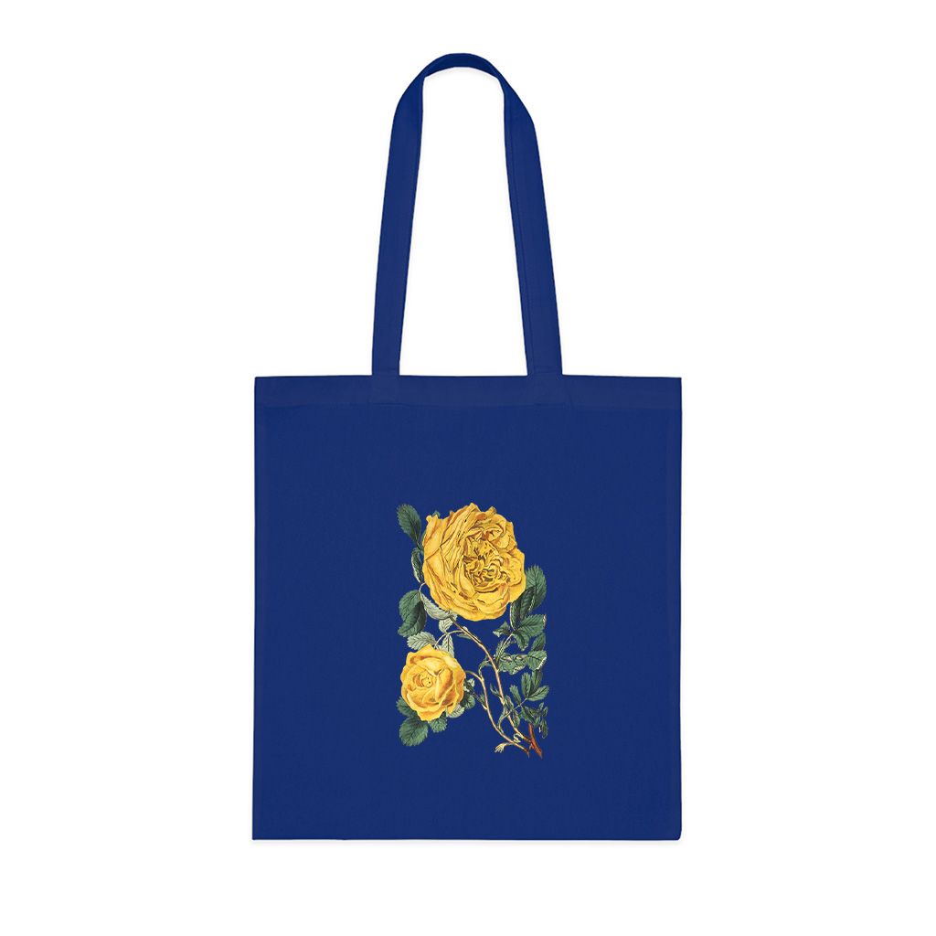 Yellow Rose Vintage Flower Tote Bag