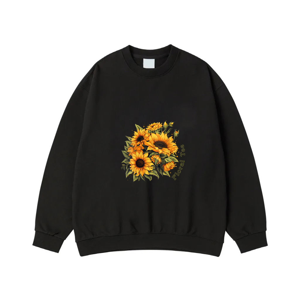 Yellow Sunflower Floral Flower Sweatshirt - floraltee