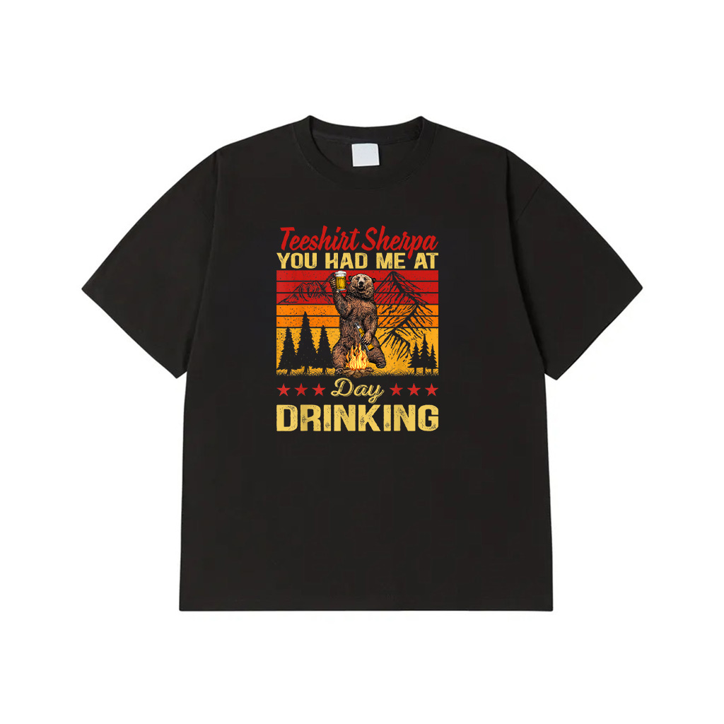 You Had Me At Day Drinking Vintage Bear Drinking Beer T-Shirt
