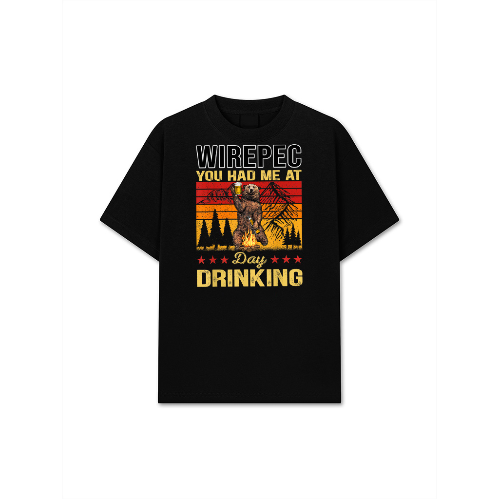 You Had Me At Day Drinking Vintage Bear Drinking Beer T-Shirt