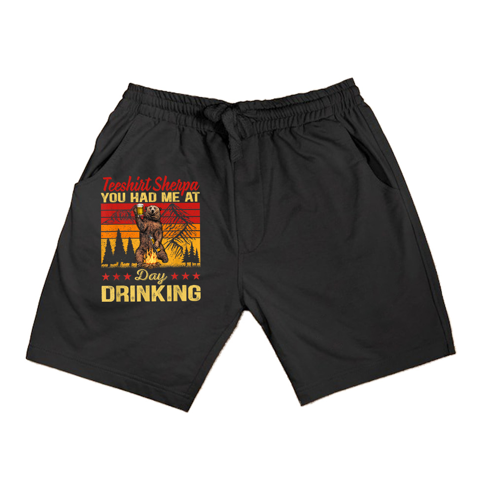 You Had Me At Day Drinking Vintage Bear Drinking Beer Shorts