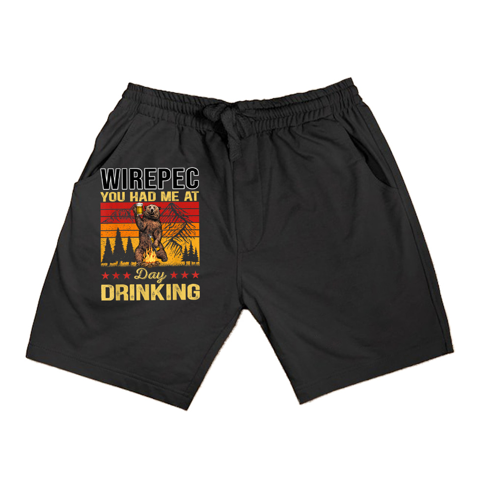 You Had Me At Day Drinking Vintage Bear Drinking Beer Shorts